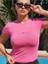 Pembe Basic Fitted T-Shirt / Vücuda Oturan Kesim 1
