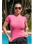 Pembe Basic Fitted T-Shirt / Vücuda Oturan Kesim 4