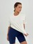 Kadın Ekru Baskısız Basıc Pamuklu Oversize T-Shirt 3
