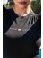 Kadın Siyah Dar Kalıp Slim Fit Baskılı Kısa Kollu T-Shirt 2