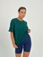 Kadın Yeşil Baskısız Basıc Pamuklu Oversize T-Shirt 3