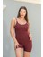 Vücüda Oturan Kadın Spor Şort Tulum / Toparlayıcı Askılı Spor Tulum Body Tayt Tulum 3