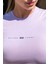 Kadın Lila Dar Kalıp Slim Fit Baskılı Kısa Kollu T-Shirt 3