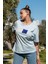 Kadın Oversize Fit Bisiklet Yaka Baskılı Kısa Kollu T-Shirt 1
