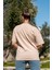 Kadın Oversize Fit Bisiklet Yaka Baskılı Kısa Kollu T-Shirt 4