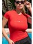 Kırmızı Basic Fitted T-Shirt / Vücuda Oturan Kesim 4
