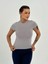 Gri Fitted/vücuda Oturan Crop T-Shirt 4