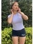 Açık Lila Fitted/vücuda Oturan Crop T-Shirt 1