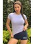 Açık Lila Fitted/vücuda Oturan Crop T-Shirt 3