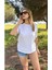 Kadın Baskısız Basic Pamuklu Oversize Tişört 5