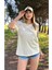 Kadın Baskısız Basic Pamuklu Oversize T-Shirt 3