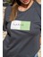 Kadın Oversize Fit Bisiklet Yaka Baskılı Kısa Kollu T-Shirt 2