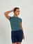 Petrol Yeşili Fitted/vücuda Oturan Crop T-Shirt 5