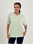 Kadın Su Yeşil Baskısız Basic Pamuklu Oversize T-Shirt 1