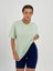 Kadın Su Yeşil Baskısız Basic Pamuklu Oversize T-Shirt 2