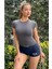 Antrasit Fitted/vücuda Oturan Crop T-Shirt 1