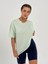 Kadın Su Yeşil Baskısız Basic Pamuklu Oversize T-Shirt 4