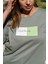 Kadın Oversize Fit Bisiklet Yaka Baskılı Kısa Kollu T-Shirt 3