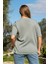 Kadın Oversize Fit Bisiklet Yaka Baskılı Kısa Kollu T-Shirt 4