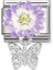 Composable Classic Charms Steel, 925 Sterling Silver, Enamel And Cz Lilac Daisy With Butterfly Renkli 1