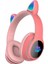 Kedi Kulağı Tasarımlı Rgb Işıklı Katlanabilir L400 Bluetooth Kulaklık Kırmızı 1