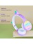 Rgb LED Işıklı Kedi Kulağı Katlanabilir Kulak Üstü B30 Bluetooth Kulaklık Pembe 5