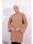 9045 Çoban Dikiş Detaylı Triko Tunik - Camel 2
