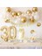 Happy Brithday 30 Yaş Rakamlı Gold&beyaz Mini Doğum Günü Mezunuiyet Özel Gün Parti Kutlama Seti 1