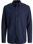 Jjesummer Lınen Blend Shırt Ls Sn Navy 1