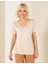 Kadın Krem Melanj Regular Fit Tişört 50246149-VR159 1