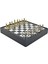 Gifthome Orta Boy Metal Ingiliz Satranç Takımı Parlak ve Mermer Desenli Sandıklı Mdf TAHTASI(36X36X6 Cm.) 1