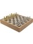Gifthome Orta Boy Metal Roma Imparatorluğu Satranç Takımı Parlak ve Rustik Desenli Sandıklı Mdf TAHTASI(36X36X6 Cm.) 1