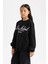 Kız Çocuk Oversize Geniş Kalıp Bisiklet Yaka Baskılı Sweatshirt D4381A824WN 4