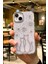 Paladyum Case iPhone 13 Uyumlu Taşlı Çift Kedi Desenli Şeffaf Kılıf 3