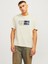 Jack&jones 12262662 Jorportland Block Brandıng Ss Cn Ln Erkek T-Shirt Bej 1