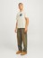 Jack&jones 12262662 Jorportland Block Brandıng Ss Cn Ln Erkek T-Shirt Bej 3