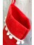 Yılbaşı Noel Çorabı Kesesi - Kırmızı Keçe, Ponponlu Şömine Süsü 30x15 Cm 2