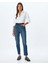 Kadın Giyim Mom Fit Kot Pantolon Yüksek Bel Dar Kalıp - Mom Fit Jeans 5WAL40201MD - Koton - 5WAL40201MD - Koyu Indigo - 31/32 1