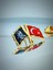 10 Adet Türk Bayrağı & Atatürk Altın Kaplama Mineli Döküm Yaka Rozeti 2