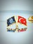 10 Adet Türk Bayrağı & Atatürk Altın Kaplama Mineli Döküm Yaka Rozeti 3