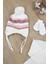 Kız Bebek Ponponlu Atkı & Bere & Eldiven Takımı 0-4 Yaş STL6837 4
