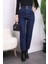Lacivert Bel Lastikli Mom Jeans Pantolon 1