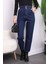 Lacivert Bel Lastikli Mom Jeans Pantolon 2