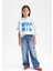 Kız Çocuk Oversize Geniş Kalıp Kapüşonlu Baskılı İçi Yumuşak Tüylü Sweatshirt D1566A824WN 2