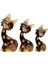 Ahşap Aborjin Üçlü Kedi Dekoratif Biblo No.1 16 cm 1