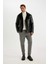 Su Geçirmez Slim Fit Dar Kesim Astarlı Fermuarlı Cepli Kürk Yakalı Suni Deri Ceket Mont A4392AX24WN 2