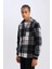 Regular Fit Kareli Polar Uzun Kollu Gömlek V2767AZ24WN 3