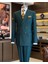 Italyan Stil Slim Fit Kruvaze Ceket Pantolon Takım Elbise Yeşil T13001 1