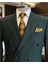 Italyan Stil Slim Fit Kruvaze Ceket Pantolon Takım Elbise Yeşil T13001 2