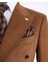 Italyan Stil Slim Fit Kadife Erkek Tek Ceket Kahverengi T13184 3